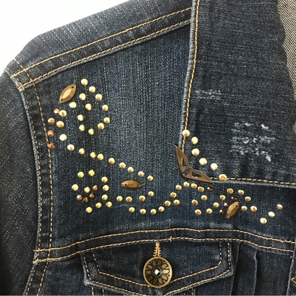 Democracy embellished denim jean jacket - Picture 3 of 14